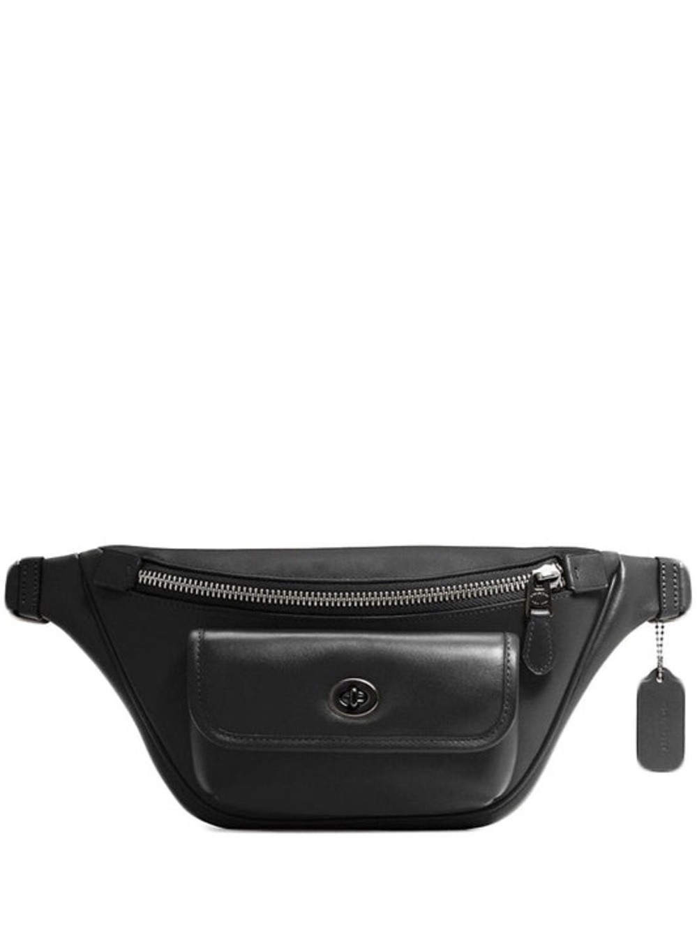 Coach Men Heritage Black Leather Belt Bag